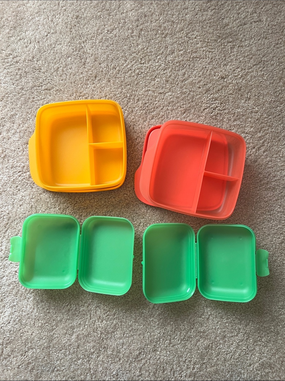 Colorful Divided Plastic Tupperware Containers